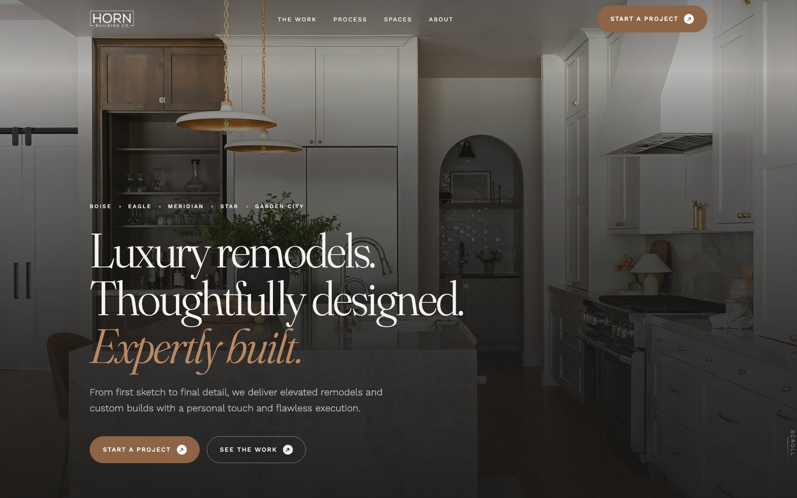 The new Horn Building Co. homepage concept