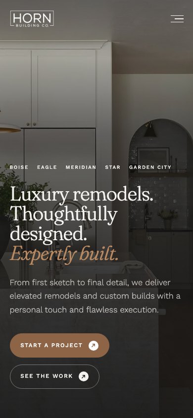 The new homepage on a phone