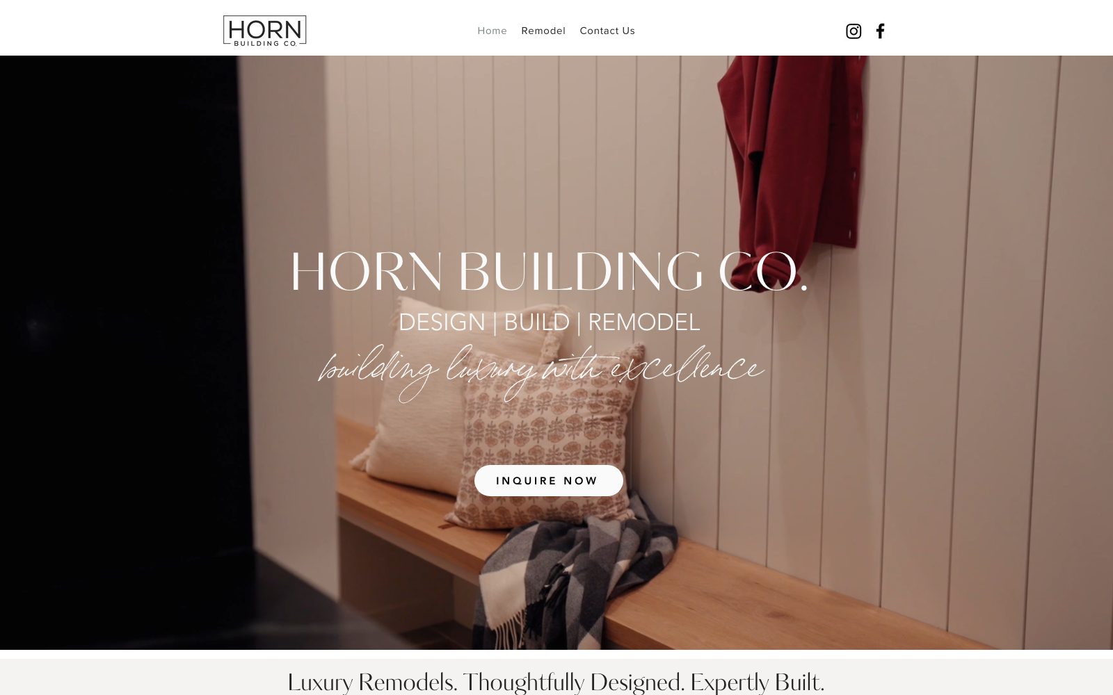 The current hornbuilding.com homepage