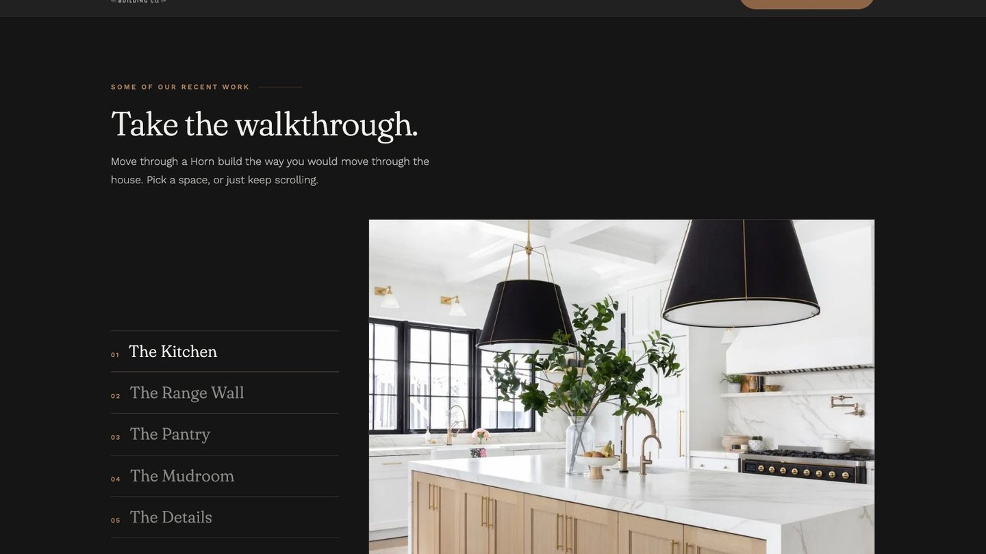 The walkthrough section of the new homepage