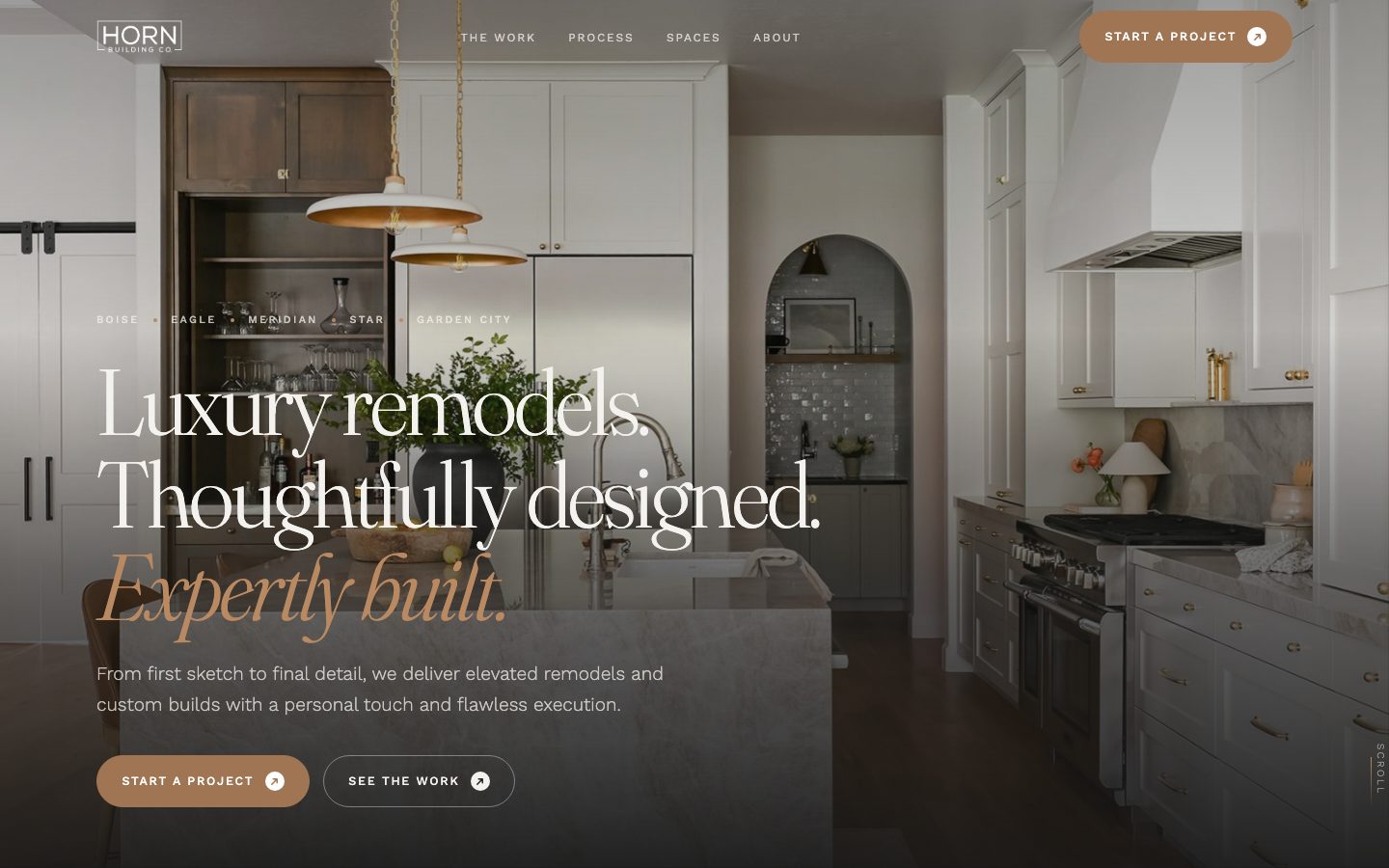 The new Horn Building Co. homepage concept