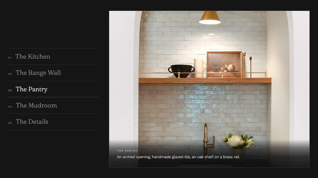 The walkthrough section of the new homepage